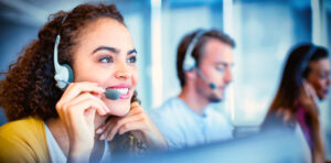 Customer Service Executive Working in Office